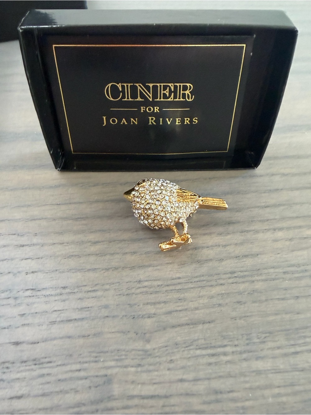 Ciner for Joan Rivers Crystal Sparrow Brooch